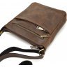 Небольшая мужская винтажная сумка через плечо из коричневой кожи TARWA (19668) - 6