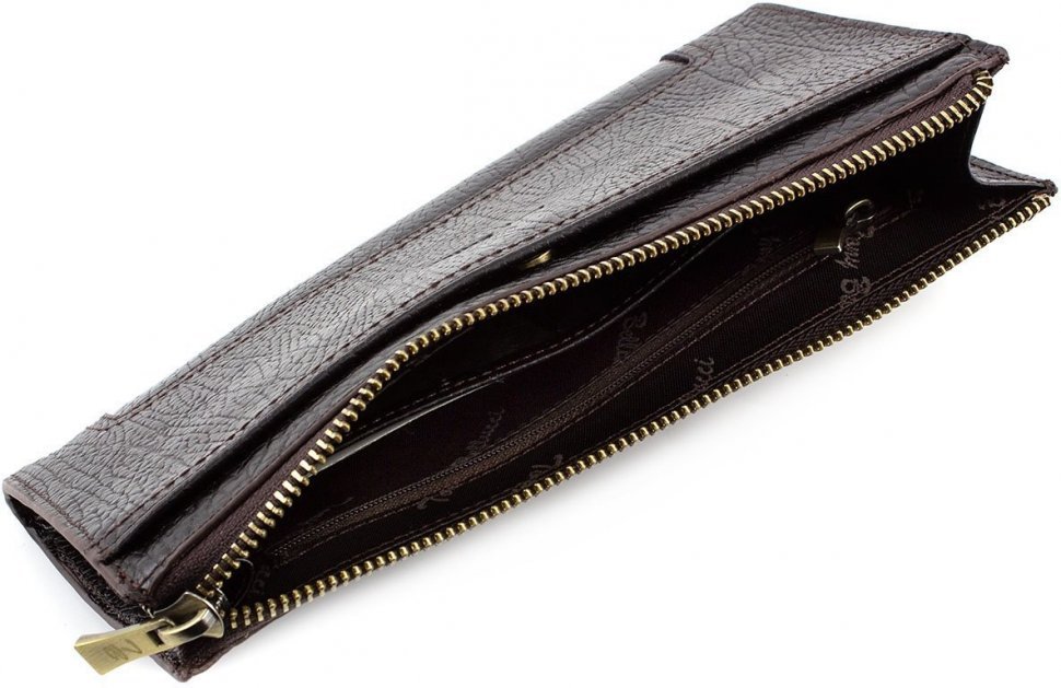 Мужской кошелек-клатч темно-коричневого цвета из фактурной кожи Tony Bellucci (10565)