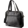 Солидная деловая мужская сумка-портфель из натуральной кожи черного цвета SHVIGEL (19108) - 2