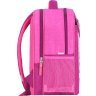Текстильный школьный рюкзак для девочек малинового цвета с принтом Bagland (55400) - 2