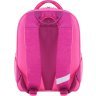 Текстильный школьный рюкзак для девочек малинового цвета с принтом Bagland (55400) - 3