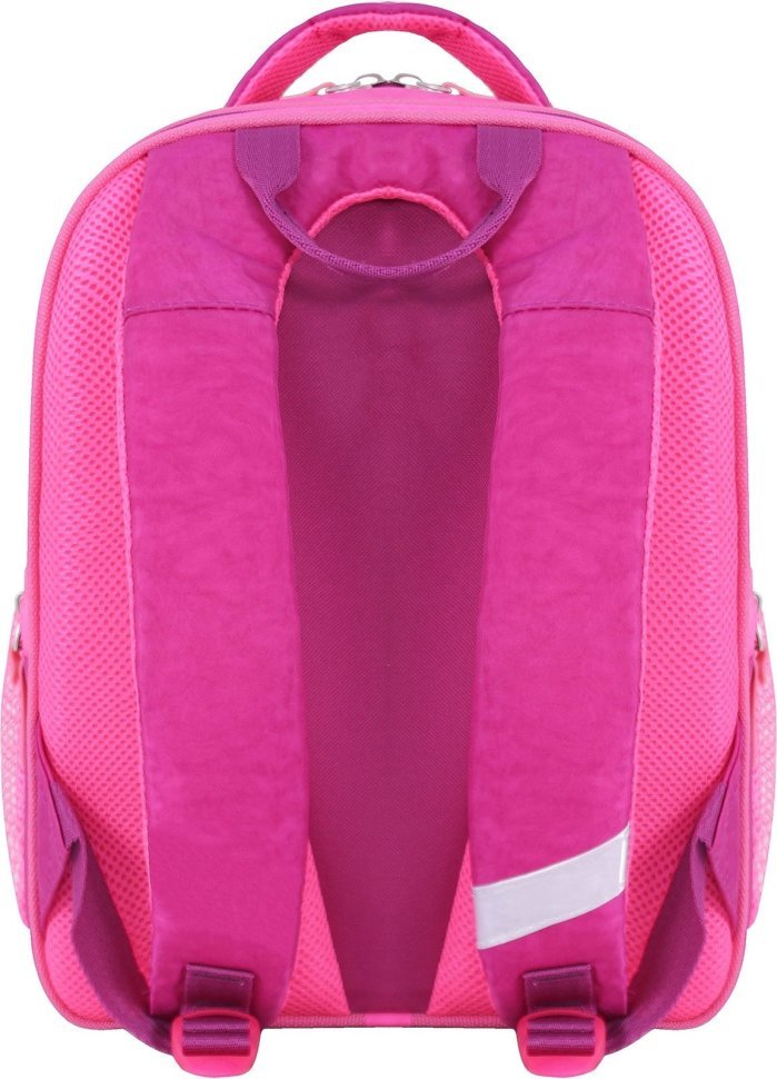 Текстильный школьный рюкзак для девочек малинового цвета с принтом Bagland (55400)