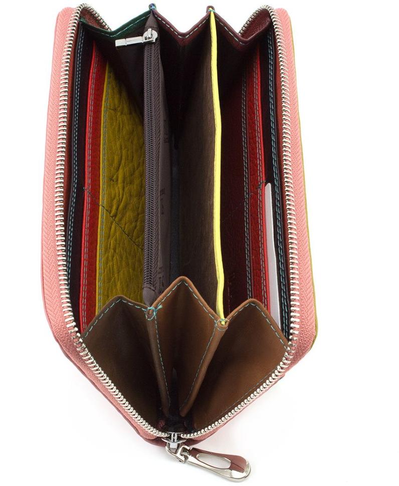 Кожаный кошелек на молнии с цветными вставками ST Leather (16022)