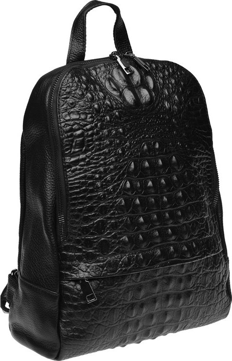 Оригинальный женский рюкзак из натуральной кожи с фактурой под рептилию Keizer (21304)
