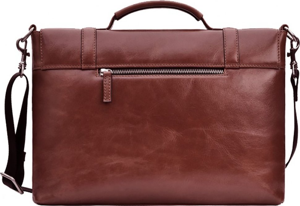 Добротный мужской портфель из коричневой кожи высокого качества Issa Hara (21178)