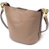 Бежевая женская сумка из натуральной кожи со съемной косметичкой Vintage 2422364 - 2