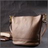 Бежевая женская сумка из натуральной кожи со съемной косметичкой Vintage 2422364 - 8