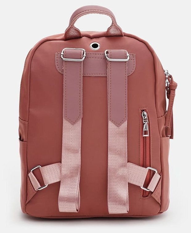 Стильный женский рюкзак из текстиля розового цвета на молнии Monsen 71801
