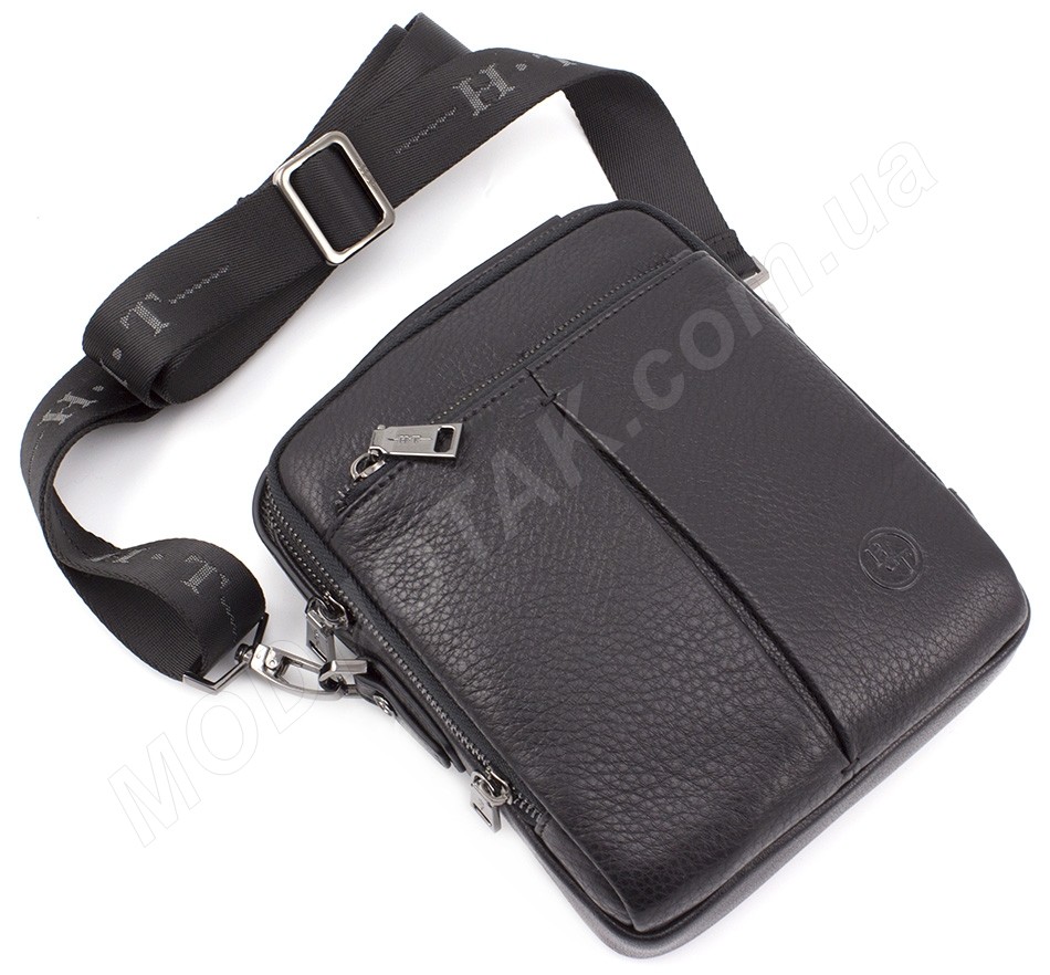 Мужская кожаная небольшая сумка с ручкой H.T Leather (10328)
