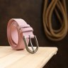Женский кожаный ремень узкого типа в розовом цвете Vintage (2420796) - 6