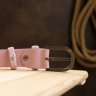 Женский кожаный ремень узкого типа в розовом цвете Vintage (2420796) - 7