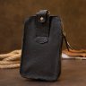 Черная сумка на пояс из фактурной кожи на одно отделение Vintage (20418) - 7