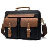 Текстильная мужская сумка-портфель с кожаными вставками Vintage (20002) - 16
