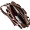 Мужская кожаная коричневая сумка-портфель с отделом для ноутбука SHVIGEL (19109) - 4