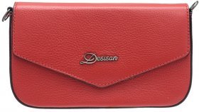 Маленькая красная женская сумка из кожи с плечевым ремнем Desisan (19135)