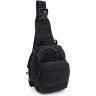Мужская тактическая текстильная сумка-слинг черного цвета Monsen (56001) - 1