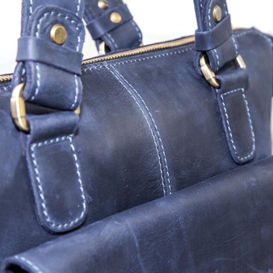 Наплечная мужская сумка мессенджер синего цвета с ручками VATTO (11643)