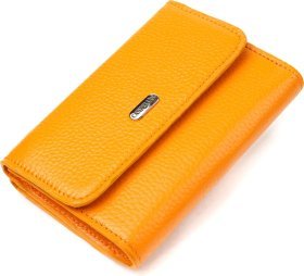 Средний женский кошелек оранжевого цвета из натуральной кожи флотар CANPELLINI (2421592)