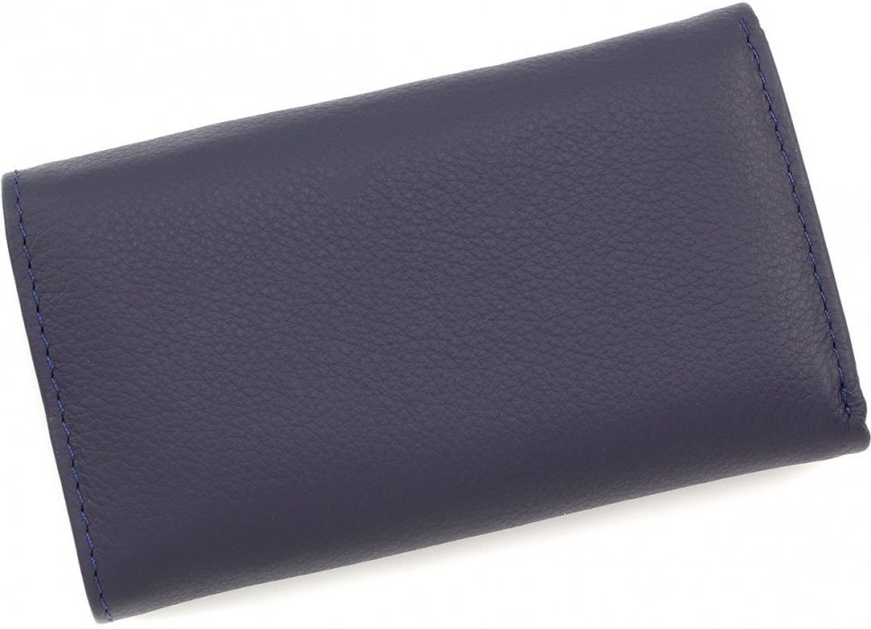 Темно-синяя ключница вертикального типа из натуральной кожи ST Leather (14021)