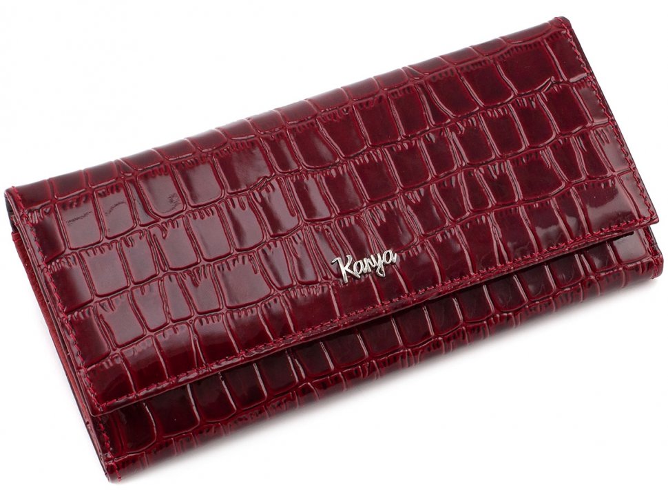 Классический кожаный кошелек марсалового цвета KARYA (1133-08)