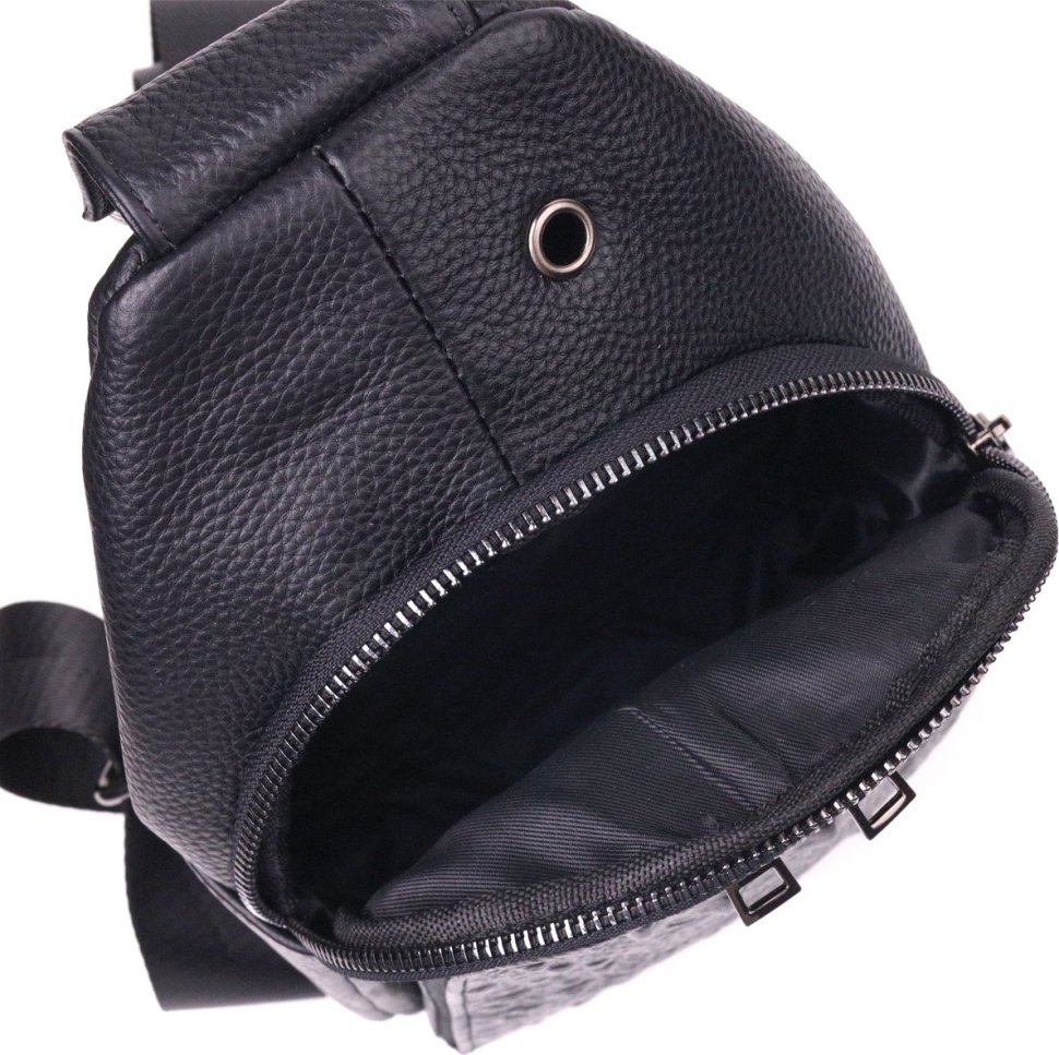 Мужская сумка-слинг среднего размера из натуральной кожи с тиснением Vintage (2421400)