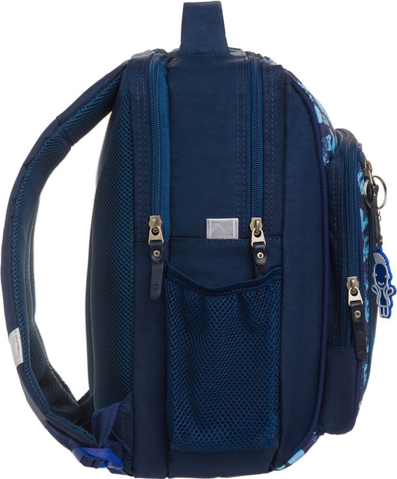Школьный рюкзак для мальчиков из текстиля синего цвета с космонавтом Bagland 55702