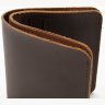 Миниатюрное мужское портмоне из натуральной кожи коричневого окраса без застежки Vintage (2414928) - 6
