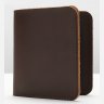 Миниатюрное мужское портмоне из натуральной кожи коричневого окраса без застежки Vintage (2414928) - 7