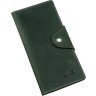 Зеленый вертикальный купюрник из винтажной кожи на кнопках SHVIGEL (2416179) - 1