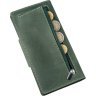 Зеленый вертикальный купюрник из винтажной кожи на кнопках SHVIGEL (2416179) - 5