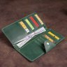 Зеленый вертикальный купюрник из винтажной кожи на кнопках SHVIGEL (2416179) - 10