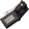 Черный кошелек из натуральной кожи морского ската с хлястиком STINGRAY LEATHER (024-18002) - 3