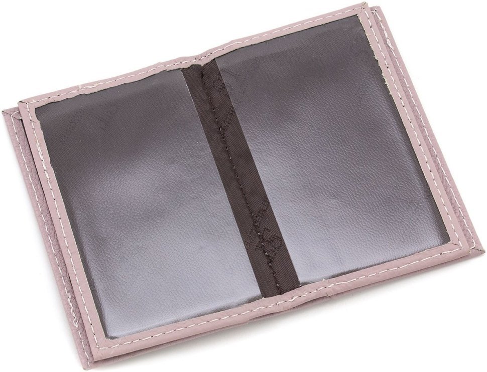 Темно-розовая женская обложка на документы маленького размера из натуральной кожи ST Leather 1767202