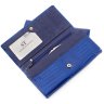 Лаковый синий кошелек с узором под рептилию ST Leather (16309) - 3