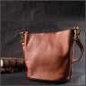 Коричневая женская сумка из натуральной кожи со съемной косметичкой Vintage 2422366 - 7