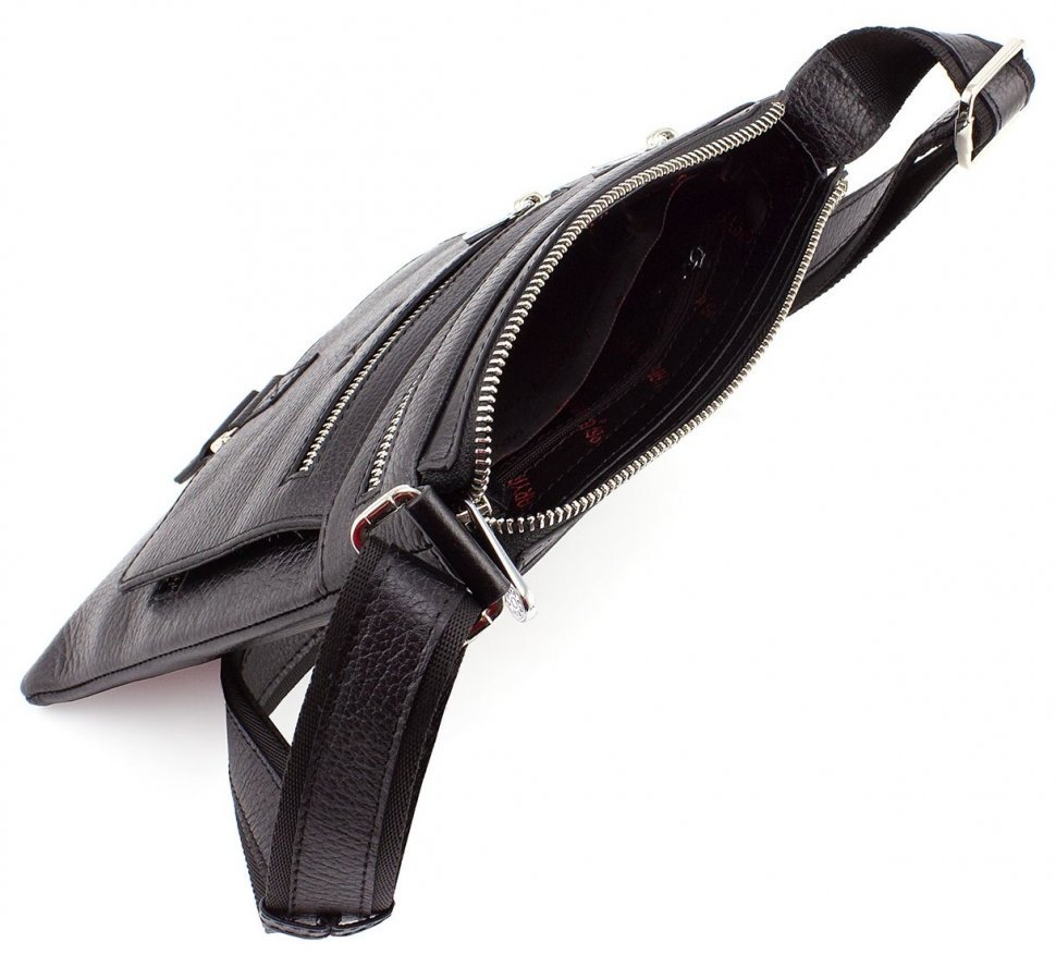 Вертикальная кожаная сумка черного цвета KARYA (0772-45)