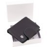 Черный кожаный кошелек с хлястиком на магните ST Leather 1767303 - 9