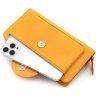 Кожаный женский кошелек-клатч оранжевого цвета с кистевым ремешком Karya 67503 - 7