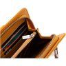 Кожаный женский кошелек-клатч оранжевого цвета с кистевым ремешком Karya 67503 - 10