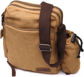 Песочная мужская текстильная сумка через плечо с чехлом для воды Vintage 2422210