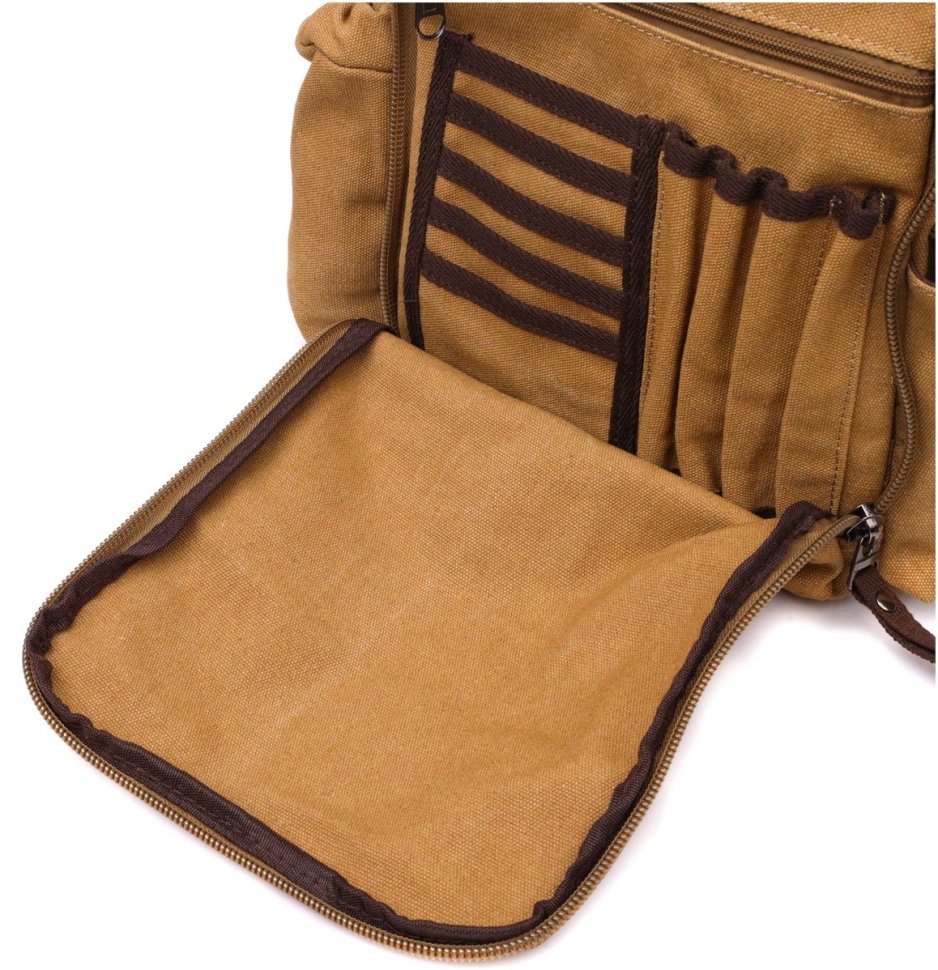 Песочная мужская текстильная сумка через плечо с чехлом для воды Vintage 2422210