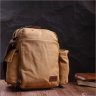 Песочная мужская текстильная сумка через плечо с чехлом для воды Vintage 2422210 - 7