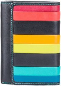 Небольшой женский кошелек из натуральной кожи с разноцветными полосками и RFID-защитой Visconti Halki 69003
