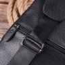 Черная мужская сумка-слинг из натуральной зернистой кожи Vintage (2421402) - 8