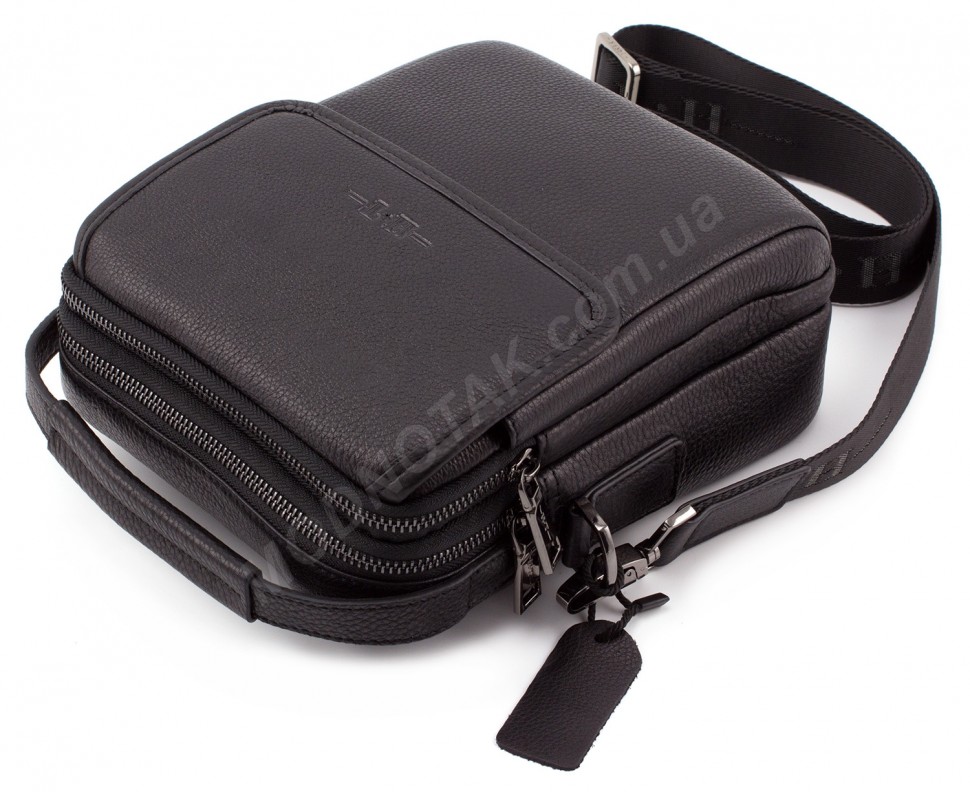 Кожаная недорогая мужская сумка с ручкой H.T Leather (10352)