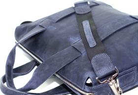 Стильная синяя сумка из матовой кожи Crazy Horse  VATTO (11646) - 2