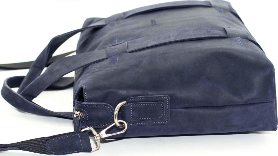 Стильная синяя сумка из матовой кожи Crazy Horse  VATTO (11646)