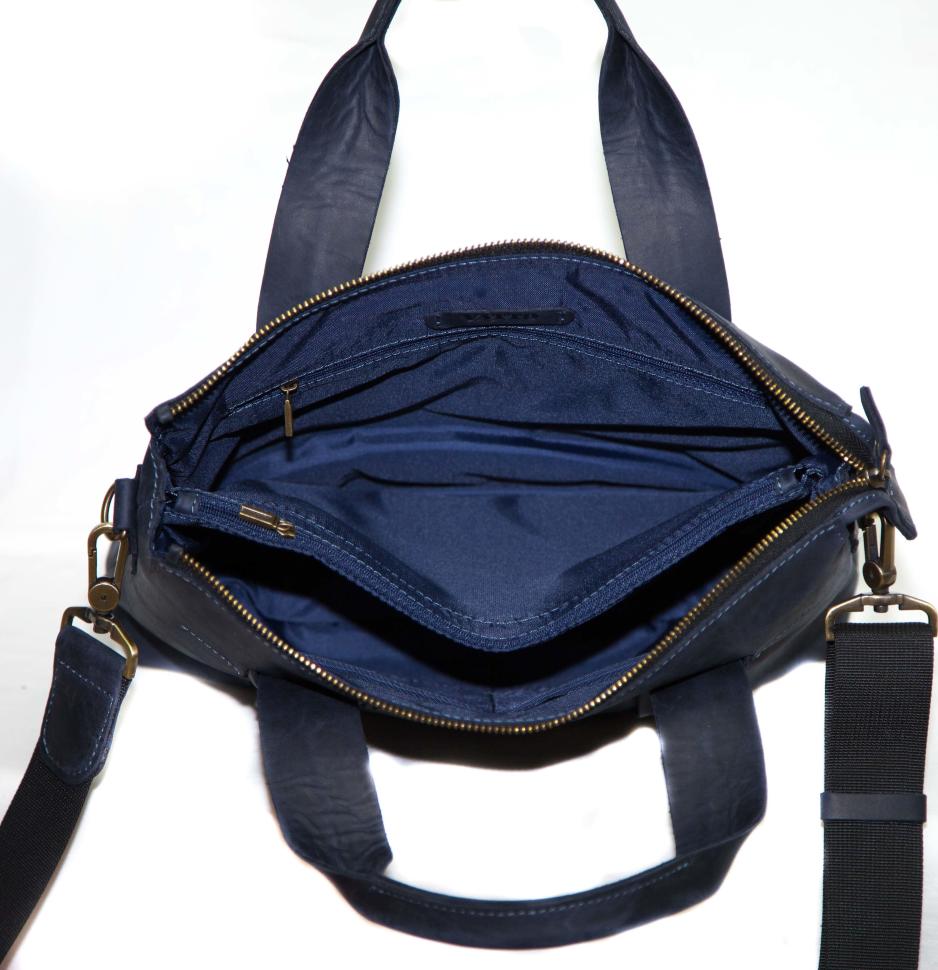 Стильная синяя сумка из матовой кожи Crazy Horse  VATTO (11646)