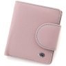 Темно-розовый женский кошелек из натуральной кожи с хлястиком на магните ST Leather 1767304 - 1