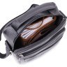 Кожаная мужская сумка на одно плечо в черном цвете Vintage (20466) - 4